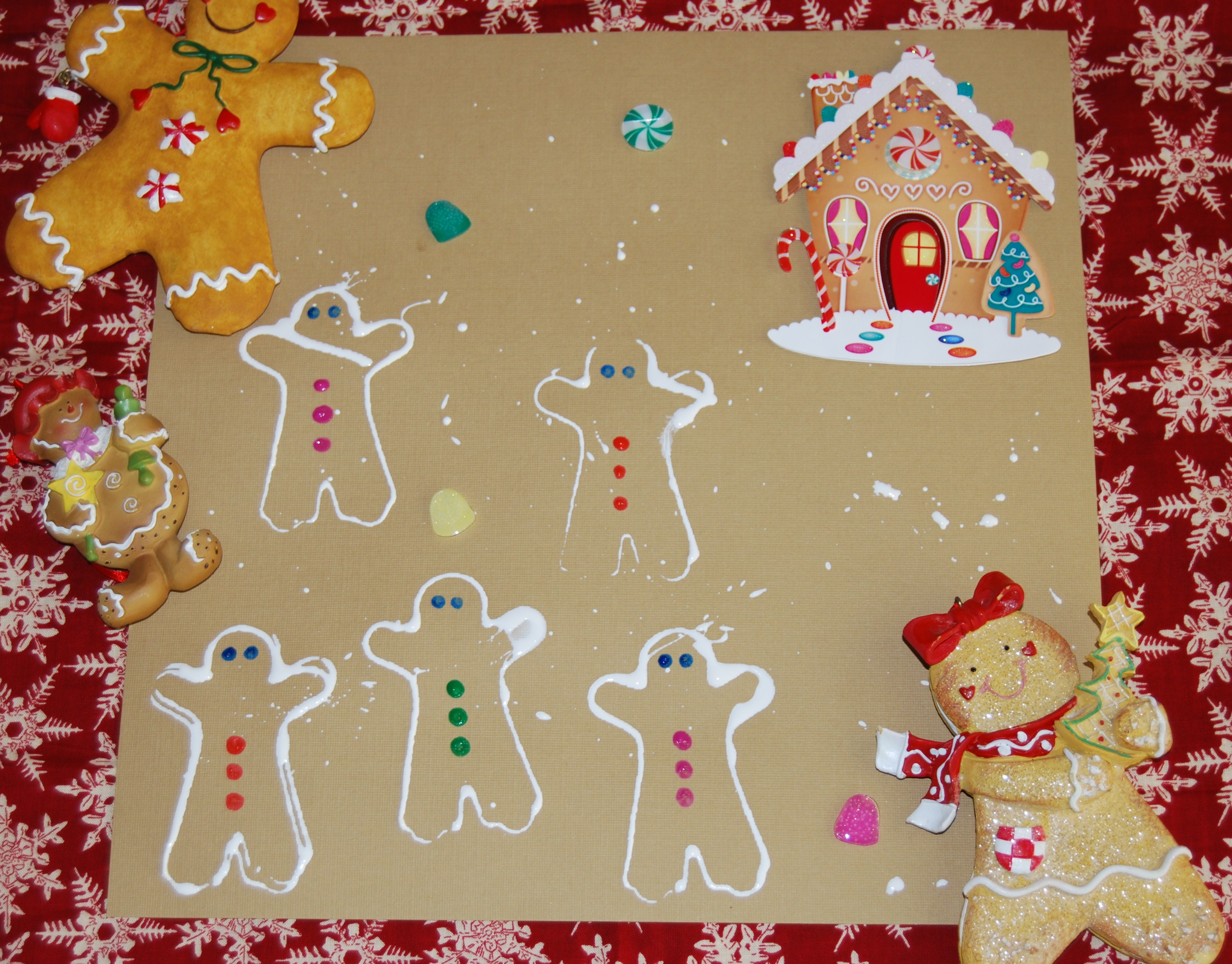 Gingerbread Cookie Cutter and "Splatter" Paintings