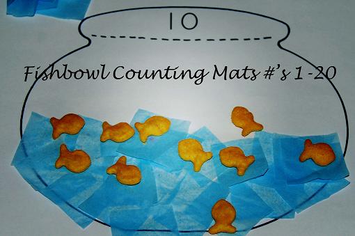 fishbowl counting mats and fishy letters ocean theme for preschool