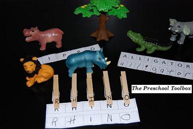 Zoo Animal Letter Clipping for Preschool and Kindergarten