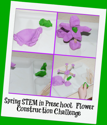 Spring STEM Flower Challenge with Play dough