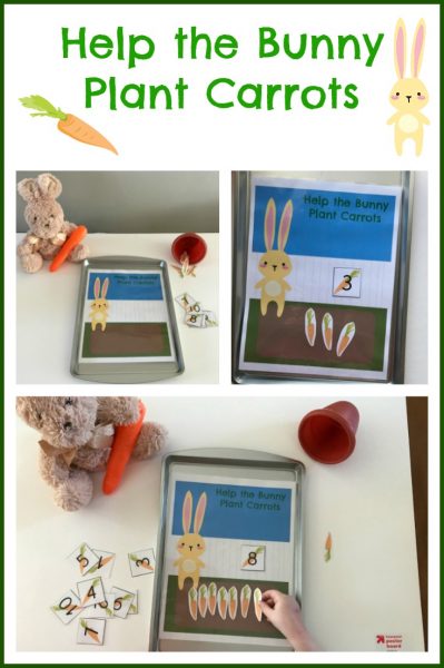 Help the Bunny Plant Carrots for a FUN way to encourage preschool math skills